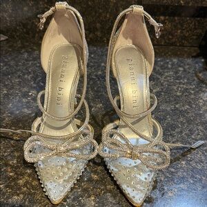 Gianni Bini Silver Embellished Heels